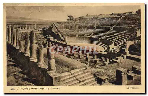 Cartes postales Ruines Romaines De Timgad Le theatre