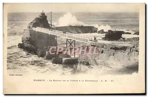 Cartes postales Biarritz Le Rocher De La Vierge et la passerelle