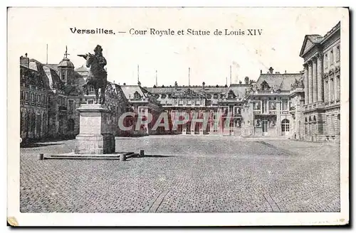 Ansichtskarte AK Versailles Cour Royale et Statue de Louis XIV