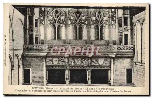 Cartes postales Poitiers Le Palais de Justice La Salle des Pas Perdus Cheminee et verrieres