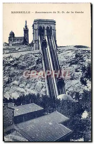 Cartes postales Marseille Ascenseurs de Notre Dame de la Garde