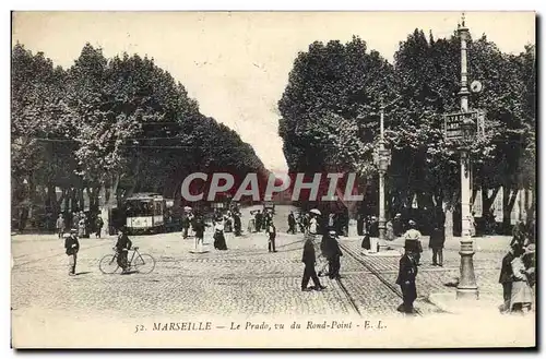 Cartes postales Marseille Le Prado Vu du Rond Point Tramway