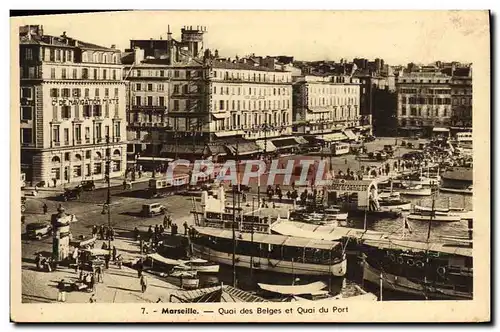 Ansichtskarte AK Marseille Quai Des Belges Et Quai Du Port Bateaux Tramway