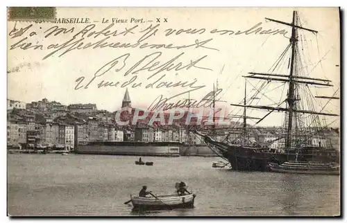 Cartes postales Marseille Le Vieux Port Bateau Voilier