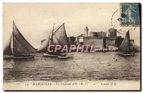 Ansichtskarte AK Marseille Le Chateau d&#39if Bateaux Voiliers