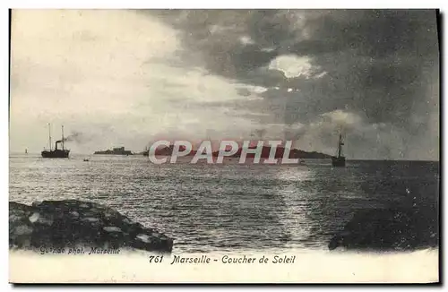 Cartes postales Marseille Coucher De Soleil Bateaux