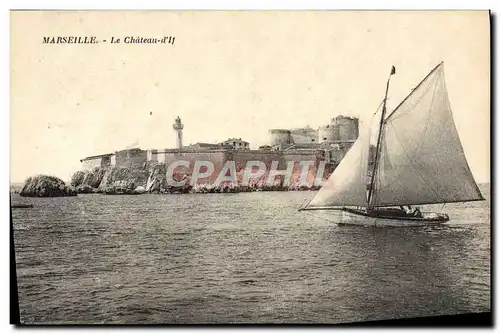 Cartes postales Marseille Le Chateau d&#39If Bateau Voilier