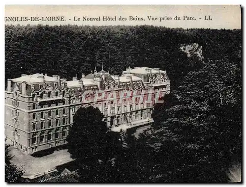 Cartes postales Bagnoles De L&#39Orne Le Nouvel Hotel Des Bains Vue Prise Du Parc