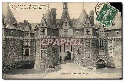 Cartes postales La Sarthe Bonnetable Le chateau Le pont levis