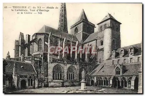 Cartes postales Treguier Abside De La Cathedrale Tour D&#39Hastings et le cloitre