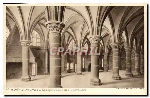 Cartes postales Le Mont St Michel Abbaye Salle Des Chevaliers