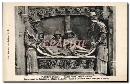 Cartes postales Poitiers Eglise Notre Dame La Grande Sarcophage du tombeau de Marie d'Ambroise dans la chapel