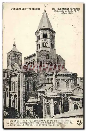 Cartes postales Clermont Ferrand Eglise De ND du port