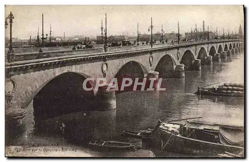 Ansichtskarte AK Bourdeaux Le Pont Sur Le Garonne Bateau Peniche