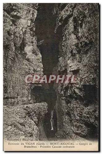 Ansichtskarte AK Environs de Vigan Mont Aigoual Gorges de Bramabiau Premiere cascade interieure