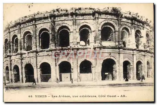 Ansichtskarte AK Nimes Les Arenes Vue Exterieure Cote Ouest