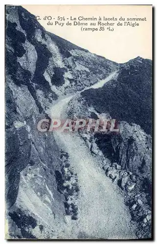 Cartes postales Le Chemin A Lacets Du Sommet Puy De Dome Au Rocher De I&#39Aigle