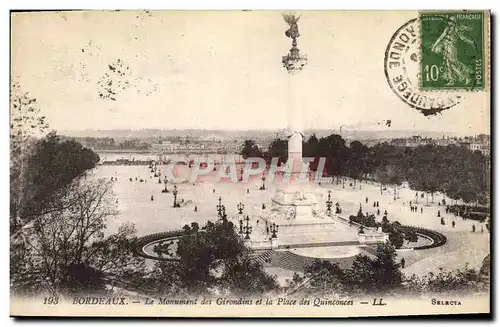 Ansichtskarte AK Bordeaux Le Monument Des Girondins Et La Place Des Quinconces