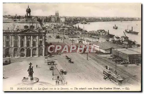 Ansichtskarte AK Bordeaux Les Quais Vus De La Douane Bateaux Tramway