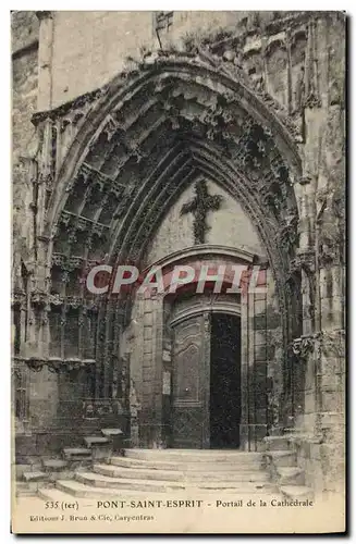 Cartes postales Pont Saint Esprit Portail De La Cathedrale