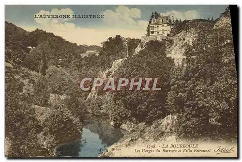 Cartes postales La Bourboule Les Gorges Du Barrage Et Villa Peironnel