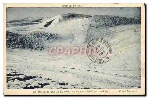 Cartes postales Champ De Skis Au Sommet Du Puy De Dome