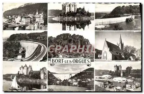 Cartes postales moderne Bort les Orgues Vue generale Chateau de Val Le barrage Route sur le barrage Les orgues