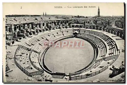 Ansichtskarte AK Nimes Vue Interieure des Arenes