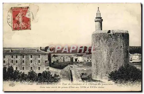 Ansichtskarte AK Aigues Mortes Tour De Constance Et Le Chateau du gouverneur