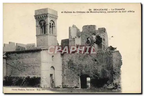 Ansichtskarte AK Beaucaire La Chapelle Et Ruines Du Chateau De Montmorency