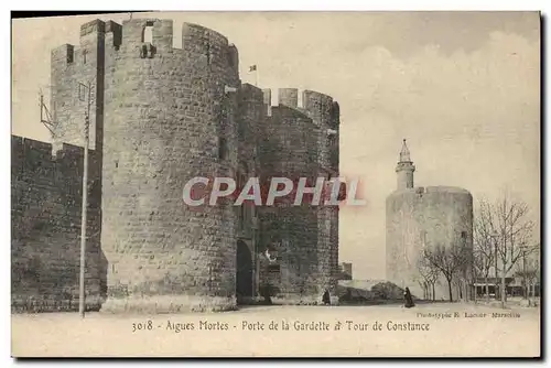 Ansichtskarte AK Aigues Mortes Porte De La Gardette Et Tour De Constance