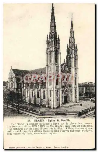 Cartes postales Nimes Eglise St Baudile