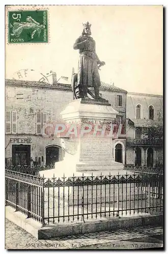 Cartes postales Aigues Mortes La Statue de Saint Louis Epicerie