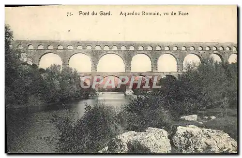 Cartes postales Pont Du Gard Aqueduc Romain Vu De Face