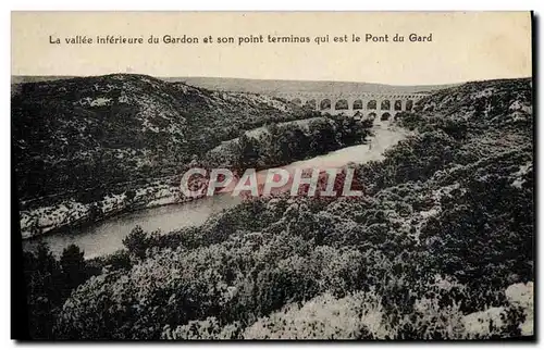 Ansichtskarte AK Le Pont Du Gard La Vallee Inferieure du Gardon