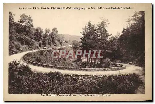 Ansichtskarte AK Route thermale D&#39Auvergne Du Mont Dore A Saint Nectaire Le grand tournant sur le ruisseau de