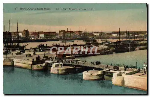 Ansichtskarte AK Boulogne Sur Mer Le Pont Marguet Bateaux