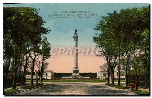 Cartes postales Boulogne Sur Mer La colonne de la Grande Armee Commencement de l&#39avenue