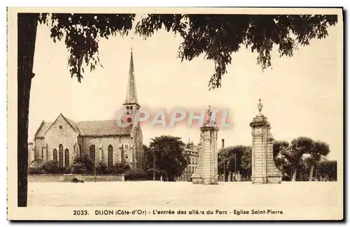 Cartes postales Dijon L&#39Entree Des Alleos Du Parc Eglise Saint Pierre