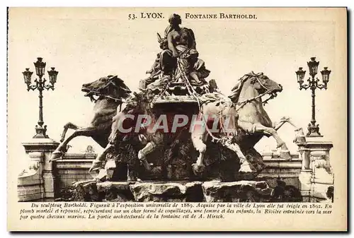 Cartes postales Lyon Fontaine Bartholdi