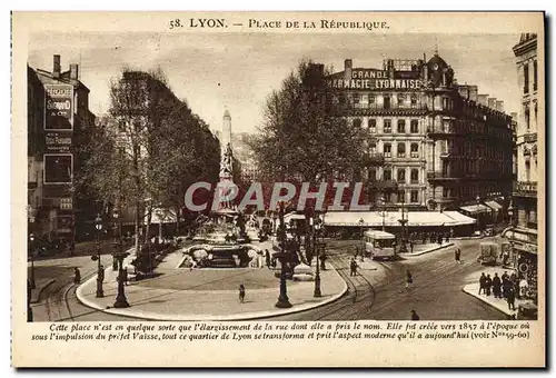 Ansichtskarte AK Lyon Place De La Republique Grande pharmacie lyonnaise