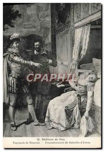Cartes postales Pau Chateau Tapisserie de Beauvais Envanouissement de Gabrielle d'Estree