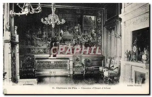 VINTAGE POSTCARD Pau Castle Room of Henri Albret