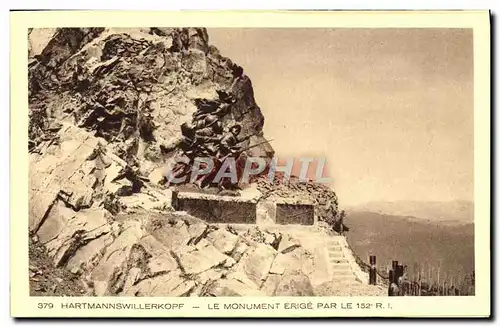 Ansichtskarte AK Hartmannswillerkopf Le Monument Erige Par le 152eme RI Militaria