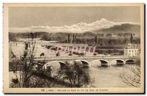 Cartes postales Pau Vue Sur Le Gave Et Pic Du Midi de Bigorre