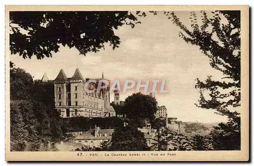 Cartes postales Pau Le Chateau Henri IV Vue du parc