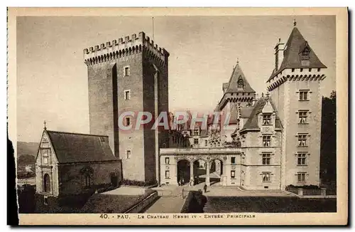 Cartes postales Pau Le Chateau Henri IV Entree principale