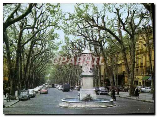 Cartes postales moderne Aix En Provence Le Cours Mirabeau Au Premier Plan Statue du Roy Rene