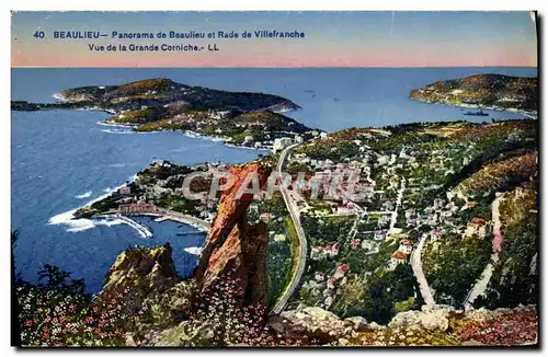 Ansichtskarte AK Beaulieu Panorama De Et Rade De Villefranche Vue de la grande corniche