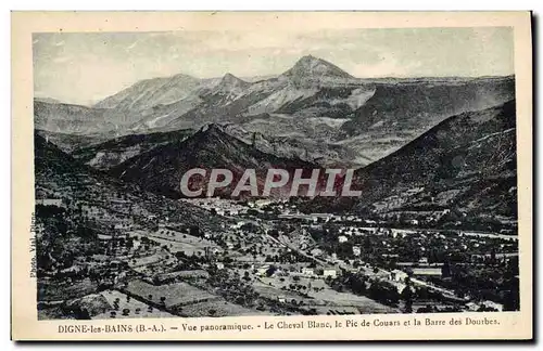 Cartes postales Digne les Bains Vue panoramique Le cheval Blanc Le pic de Couars et la barre des Dourbes